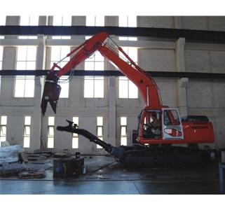 Demolición hidráulica, excavadora de corte, Corte de automóviles